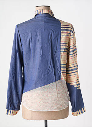 Chemisier imprimé fantaisie manches longues bleu MERI & ESCA femme