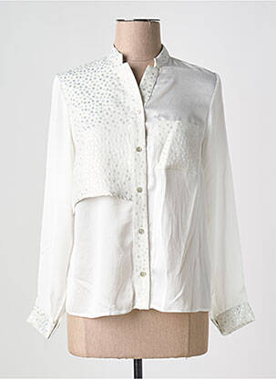 Chemisier coupe droite manches longues blanc MERI & ESCA femme