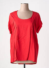 T-shirt coupe cintrée manches courtes rouge COULEURS DU TEMPS femme