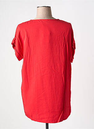 T-shirt coupe cintrée manches courtes rouge COULEURS DU TEMPS femme