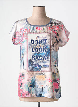 Top imprimé fantaisie manches courtes bleu MERI & ESCA femme
