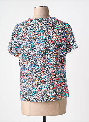 Top imprimé fantaisie manches courtes bleu GUY DUBOUIS femme