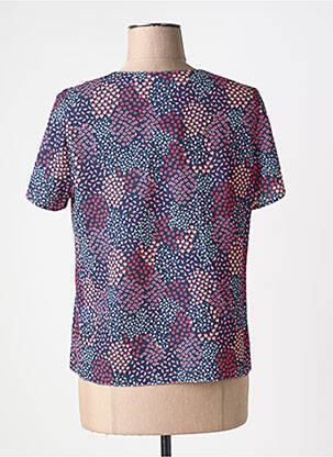 Top imprimé fantaisie manches courtes bleu GUY DUBOUIS femme