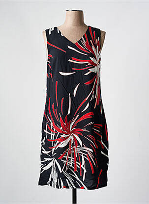 Robe mi-longue imprimé fantaisie sans manche noir MERI & ESCA femme