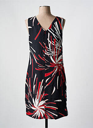 Robe mi-longue imprimé fantaisie sans manche noir MERI & ESCA femme