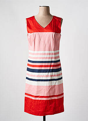Robe mi-longue imprimé fantaisie sans manche rouge MERI & ESCA femme