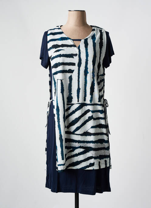 Robe mi-longue bleu FRANCE RIVOIRE pour femme