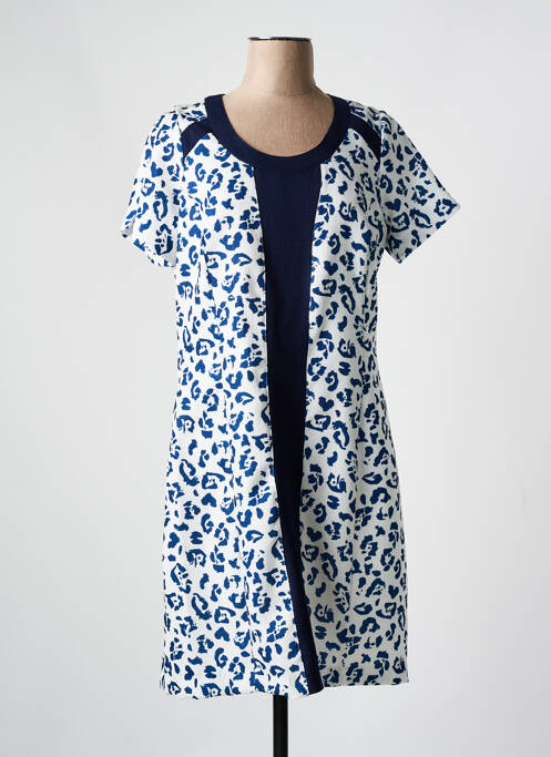 Robe mi-longue bleu FRANCE RIVOIRE pour femme