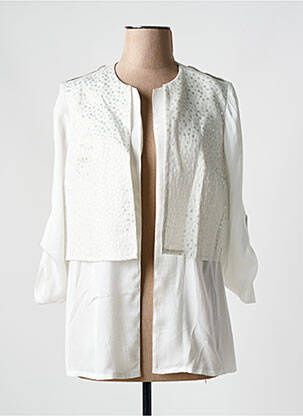 Veste casual col rond blanc MERI & ESCA femme