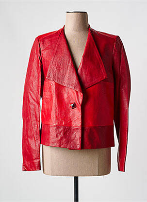 Veste simili cuir coupe cintrée rouge MERI & ESCA femme