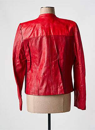 Veste simili cuir coupe cintrée rouge MERI & ESCA femme