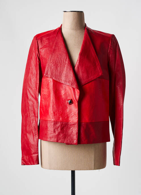 Veste simili cuir rouge MERI & ESCA pour femme