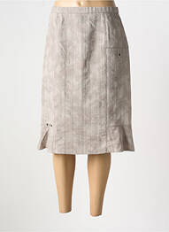 Jupe mi-longue coupe droite beige GUY DUBOUIS femme