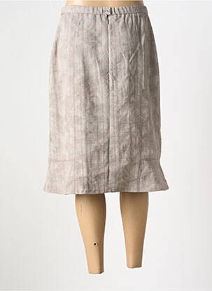 Jupe mi-longue coupe droite beige GUY DUBOUIS femme