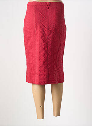 Jupe mi-longue coupe droite rouge GUY DUBOUIS femme