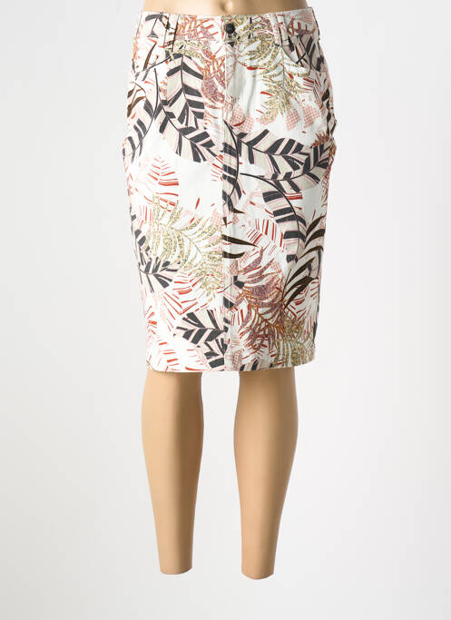 Jupe mi-longue blanc GUY DUBOUIS pour femme