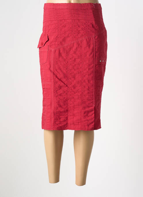 Jupe mi-longue rouge GUY DUBOUIS pour femme
