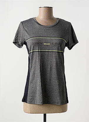 T-shirt coupe cintrée manches courtes gris ALTO GIRO femme
