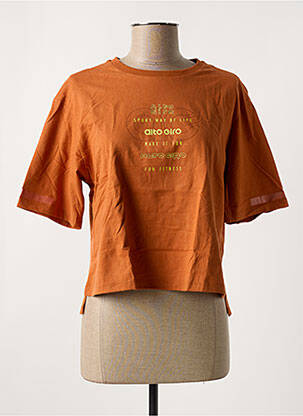 T-shirt sérigraphie floquée manches courtes orange ALTO GIRO femme