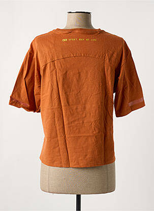 T-shirt sérigraphie floquée manches courtes orange ALTO GIRO femme
