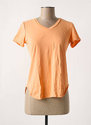 T-shirt col v manches courtes orange ALTO GIRO femme
