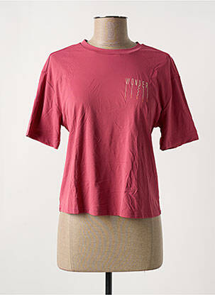 T-shirt sérigraphie floquée manches courtes rose ALTO GIRO femme