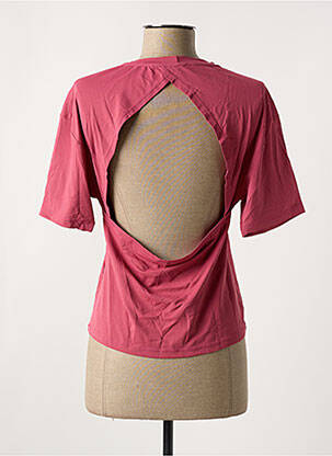 T-shirt sérigraphie floquée manches courtes rose ALTO GIRO femme