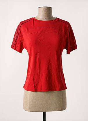 T-shirt coupe cintrée manches courtes rouge ALTO GIRO femme