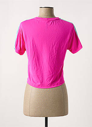 T-shirt sérigraphie floquée manches courtes rose ALTO GIRO femme