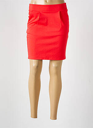 Jupe courte coupe droite rouge ICHI femme