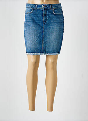 Jupe courte poches bleu ICHI femme