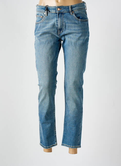 Jeans coupe slim fermeture zippée sous rabat boutonné bleu LOLA ESPELETA femme