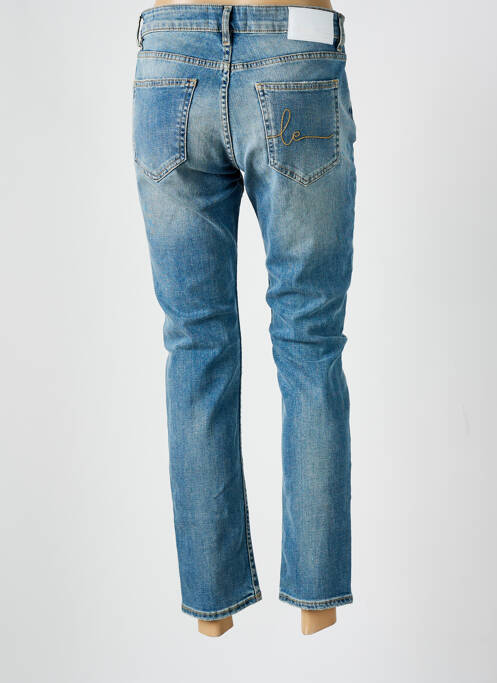 Jeans coupe slim fermeture zippée sous rabat boutonné bleu LOLA ESPELETA femme