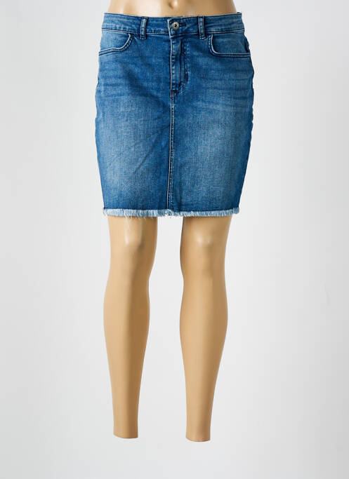 Jupe courte bleu ICHI pour femme