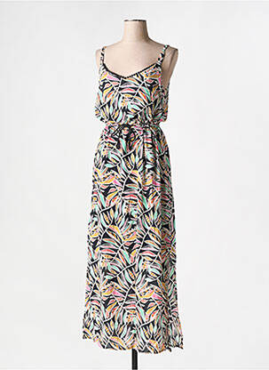 Robe longue imprimé fantaisie fines bretelles noir LOLA ESPELETA femme