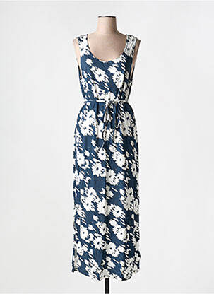 Robe longue imprimé fantaisie sans manche bleu ICHI femme