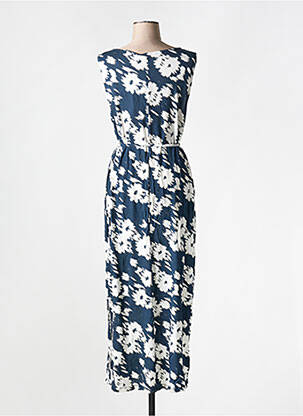 Robe longue imprimé fantaisie sans manche bleu ICHI femme