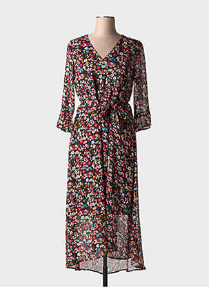 Robe longue imprimé fantaisie manches longues noir LOLA ESPELETA femme