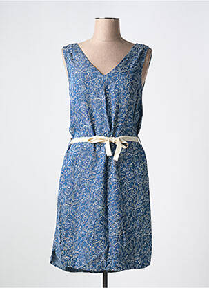 Robe mi-longue imprimé fantaisie sans manche bleu LOLA ESPELETA femme