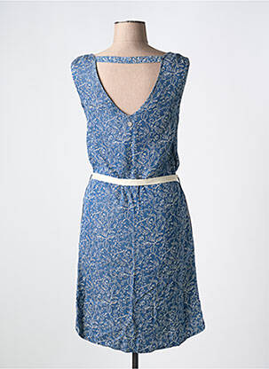 Robe mi-longue imprimé fantaisie sans manche bleu LOLA ESPELETA femme