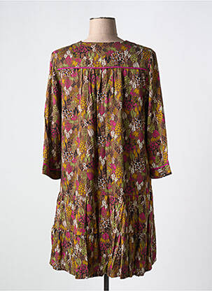 Robe courte manches 3/4 manches 3/4 marron LOLA ESPELETA femme