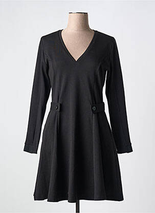 Robe mi-longue manches longues manches longues noir LOLA ESPELETA femme