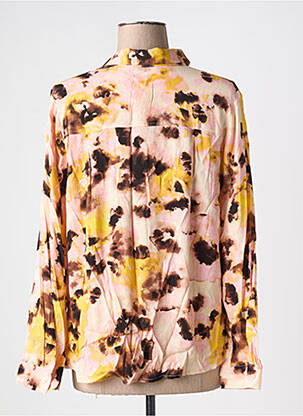 Chemisier tissage crêpe manches longues rose ICHI femme