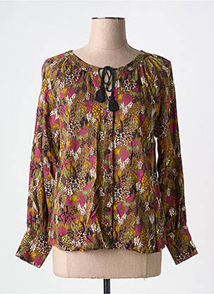 Chemisier imprimé fleurs manches longues marron LOLA ESPELETA femme