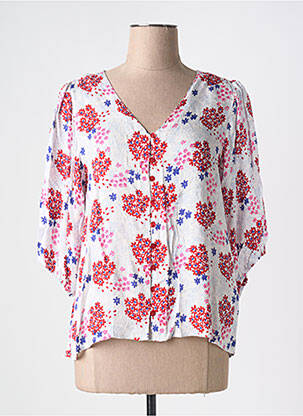 Chemisier imprimé fleurs manches 3/4 blanc LOLA ESPELETA femme