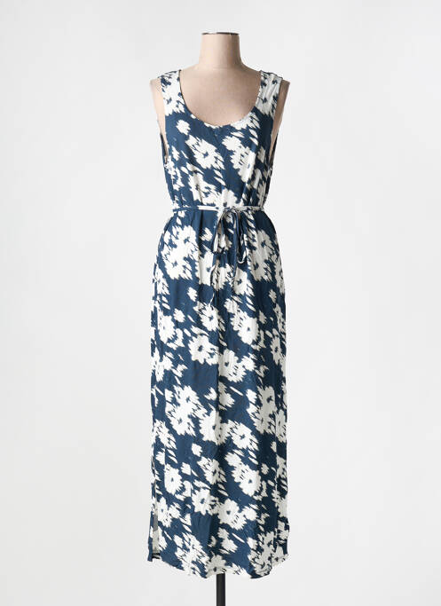 Robe longue bleu ICHI pour femme