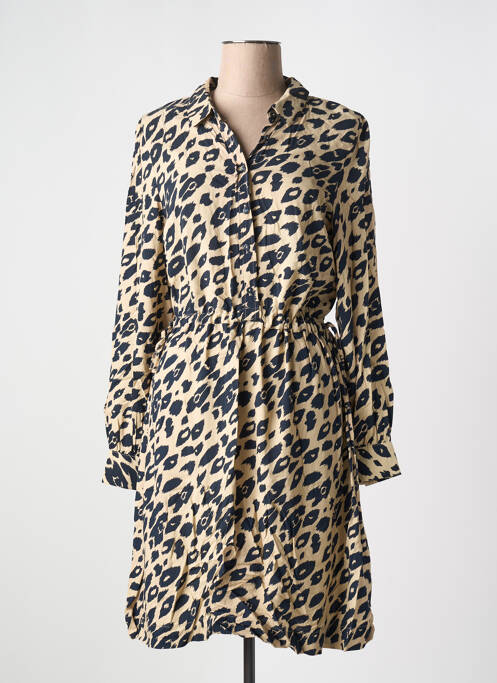 Robe mi-longue beige ICHI pour femme