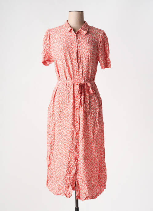 Robe mi-longue orange ICHI pour femme