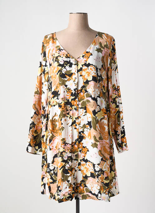 Robe mi-longue orange ICHI pour femme