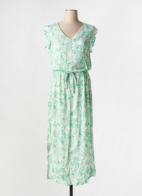 Robe mi-longue vert ICHI pour femme